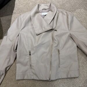 New York and Company Women's Beige Moto Jacket